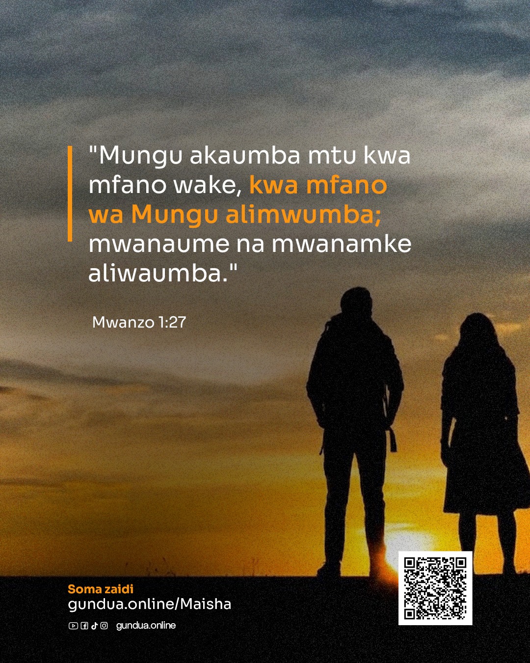 Umeumbwa kwa Mfano wa Mungu - Mwanzo 1:27