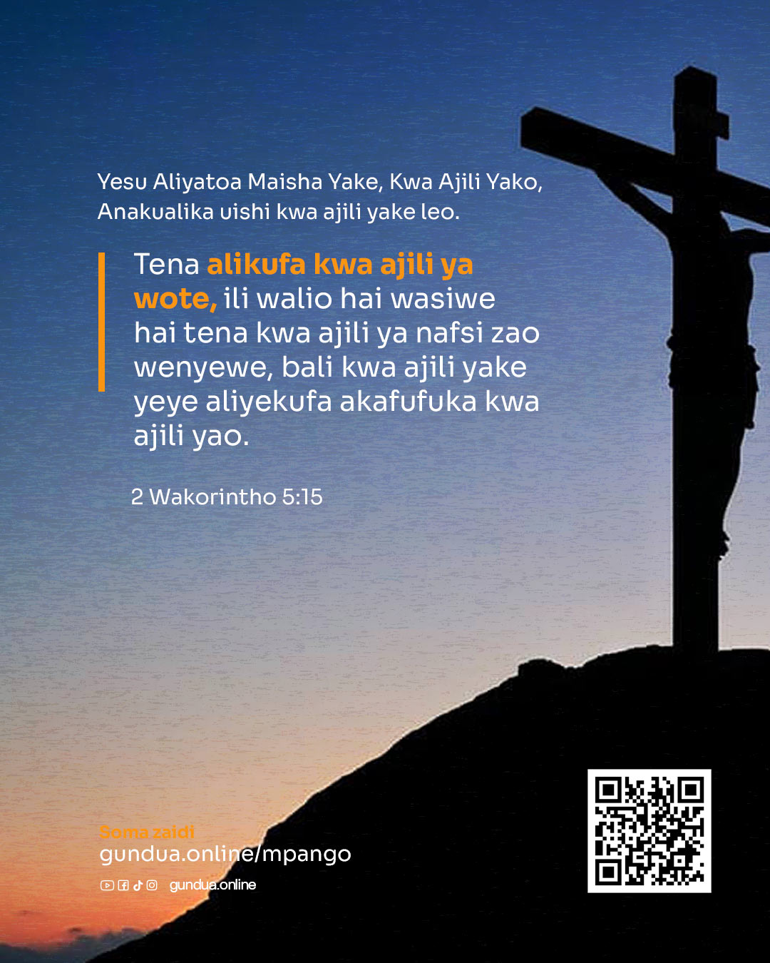 Yesu anakualika usihi kwa ajili yake leo